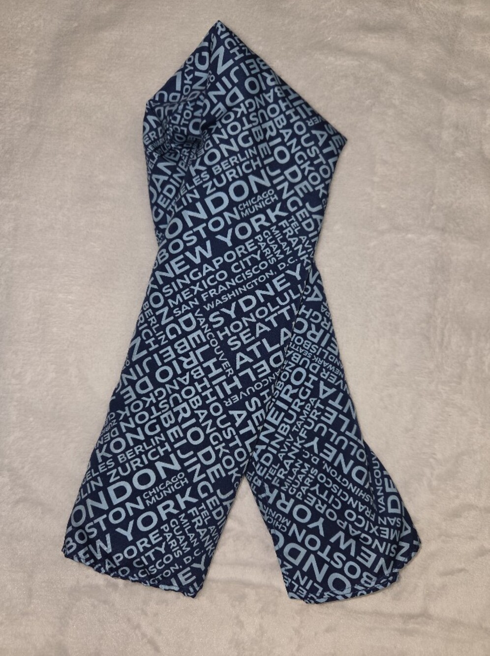 United Airlines Destination City Flight Attendant Scarf